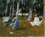 John Singer Sargent Claude Monet Painting by the Edge of a Wood Spain oil painting artist